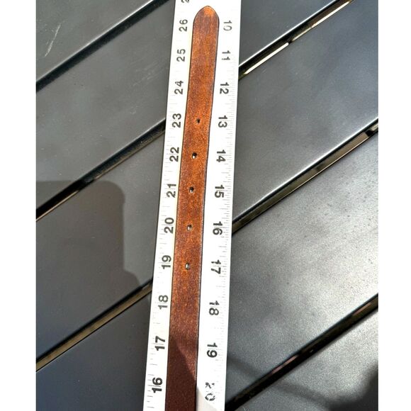 VTG Casual Corner 100% Saddle Brown Leather Gold Tone Metal Buckle & Catch SZ M - Picture 7 of 8